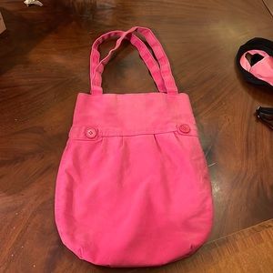 Pink denim Jean hobo shoulder bag zipper inside